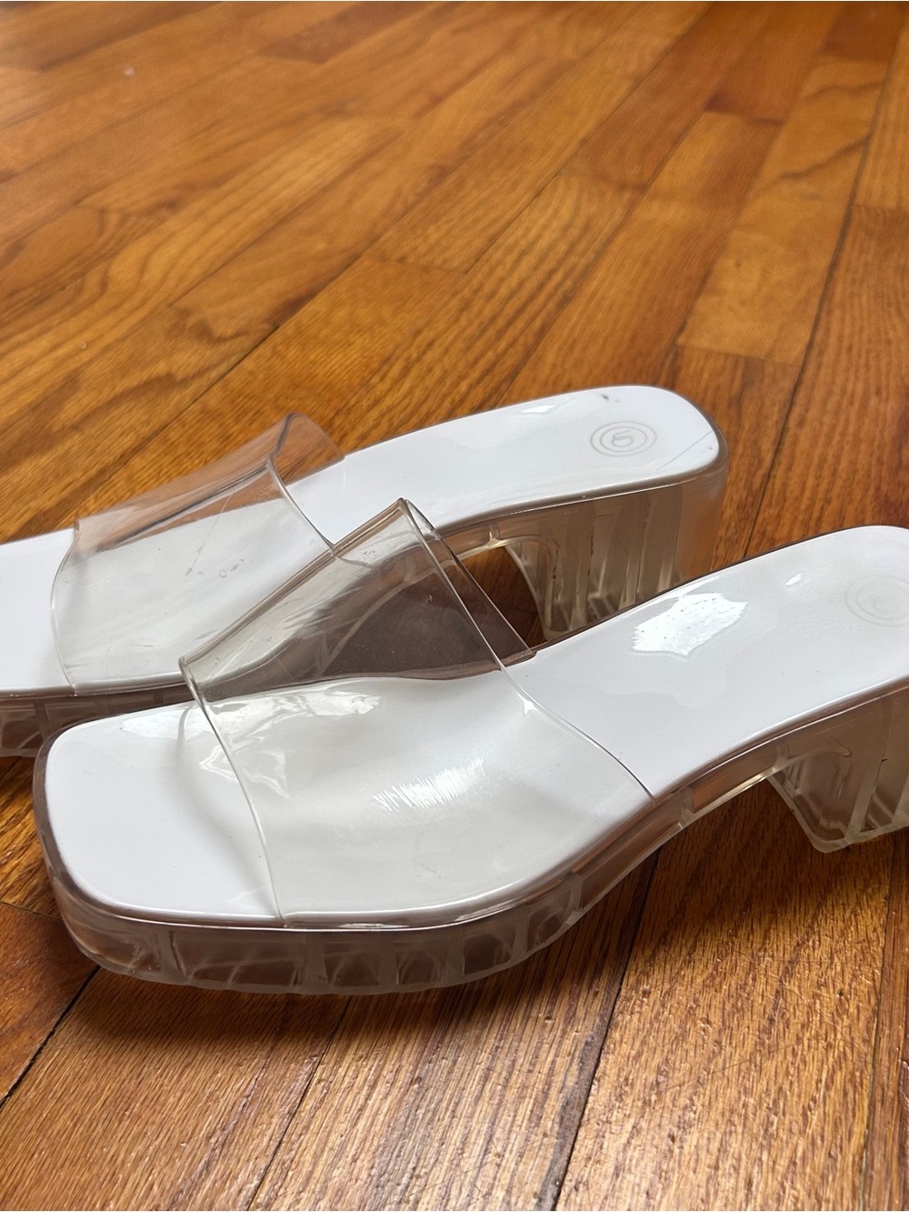 Clear Platform Sandals Chunky Heel